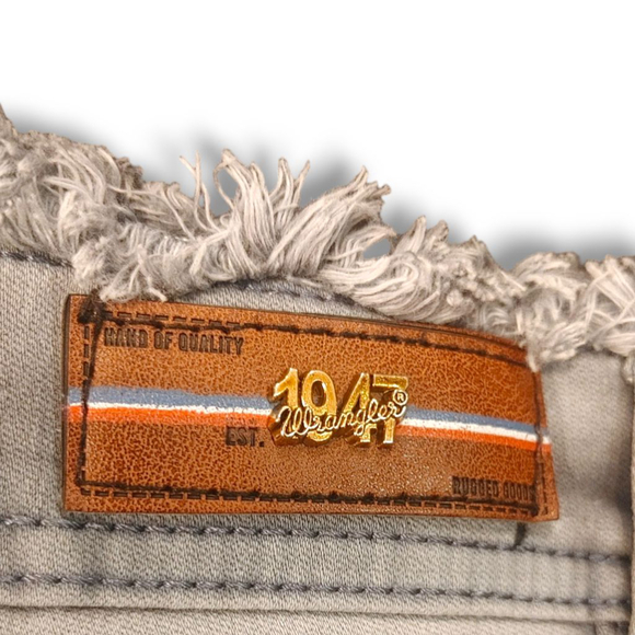 WRANGLER - Distressed Gray Waistband Graywash Flared Denim Jeans Bellbottoms - Picture 6 of 6